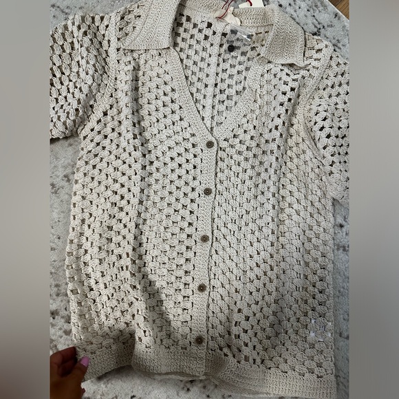 New🩷 Open knit oat button cardigan - Picture 7 of 9